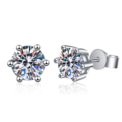 [Royal&Vicky]SIX-PRONG MOISSANITE EARRINGS