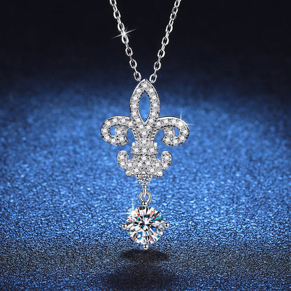 [Royal&Vicky]ROYAL FLEUR-DE-LIS MOISSANITE PENDANT NECKLACE