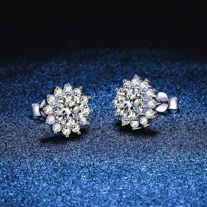 [Royal&Vicky]BLOOMING SUNFLOWER MOISSANITE STUD EARRINGS