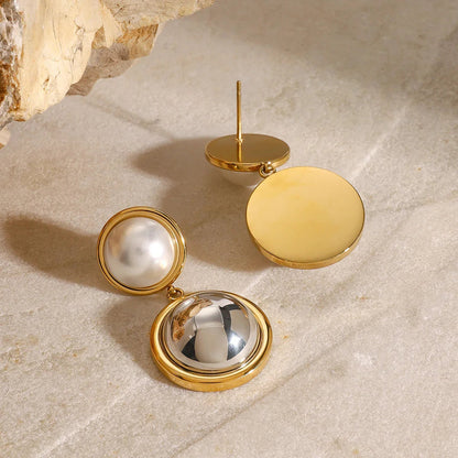 [Royal&Vicky]Avery Perlohrringe im Kuppel-Design