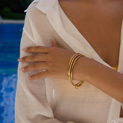 [Royal&Vicky]Quinley Stacked Diamond Bracelet
