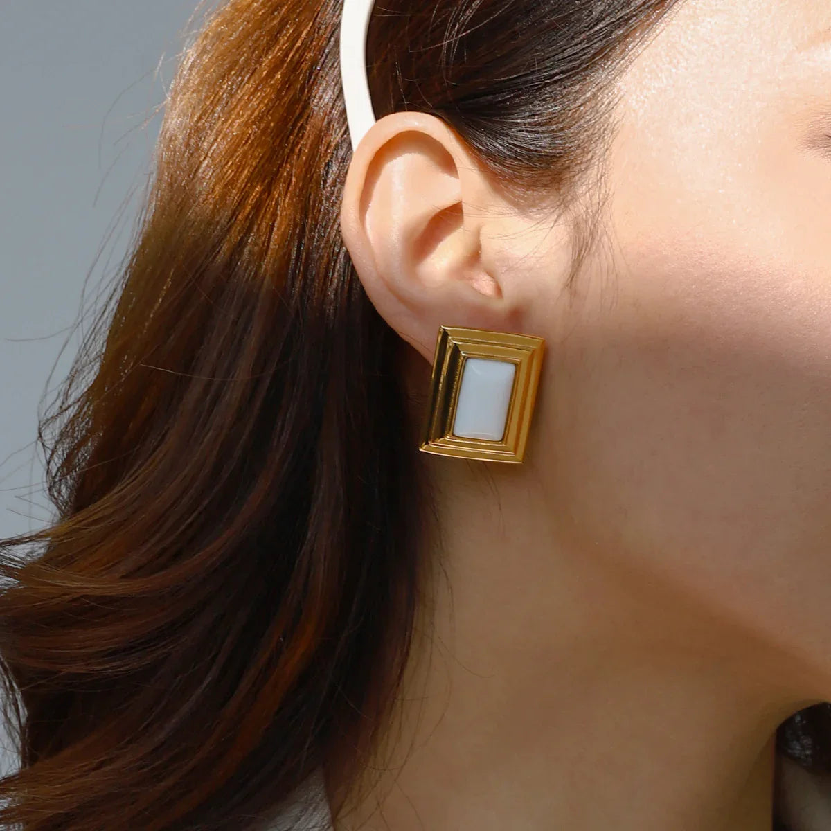 [Royal&Vicky]Sybil Gold-Emaille-Ohrringe