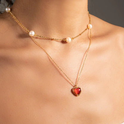 {"[Royal&Vicky]Cecily Gold Heart Necklace"}