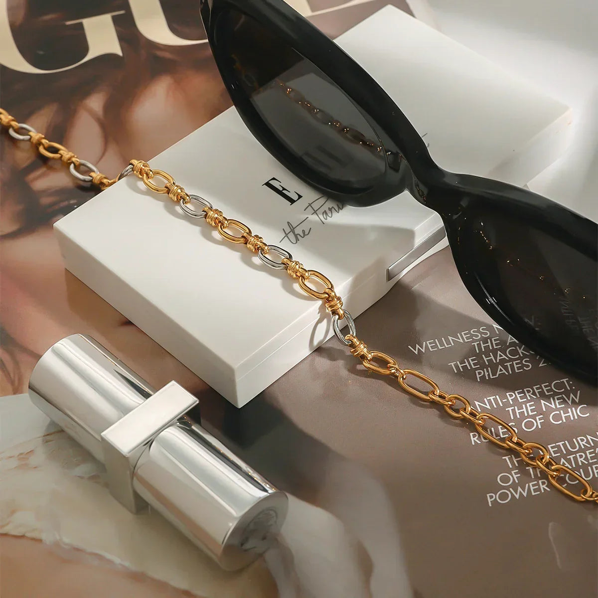 [Royal&Vicky]Addison Two Tone Gold Bracelet