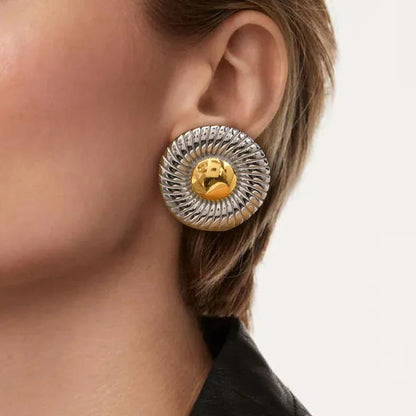 [Royal&Vicky]Summers Gold-Ohrringe mit Knopfdesign