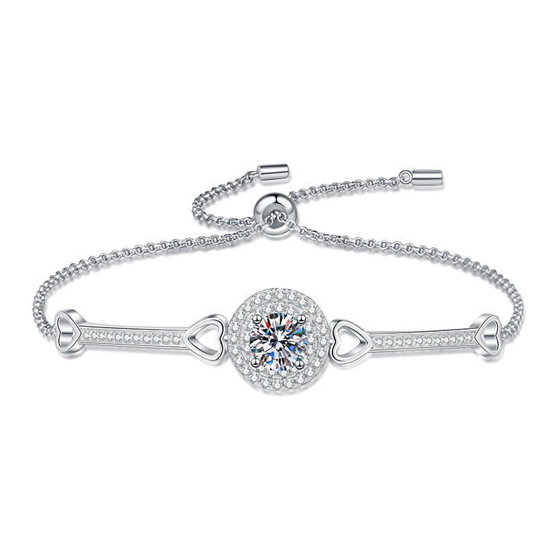 [Royal&Vicky]INTERLOCKING HEART & CIRCLE MOISSANITE BRACELET