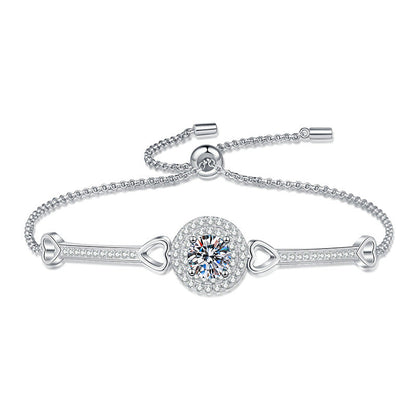 [Royal&Vicky]INTERLOCKING HEART & CIRCLE MOISSANITE BRACELET