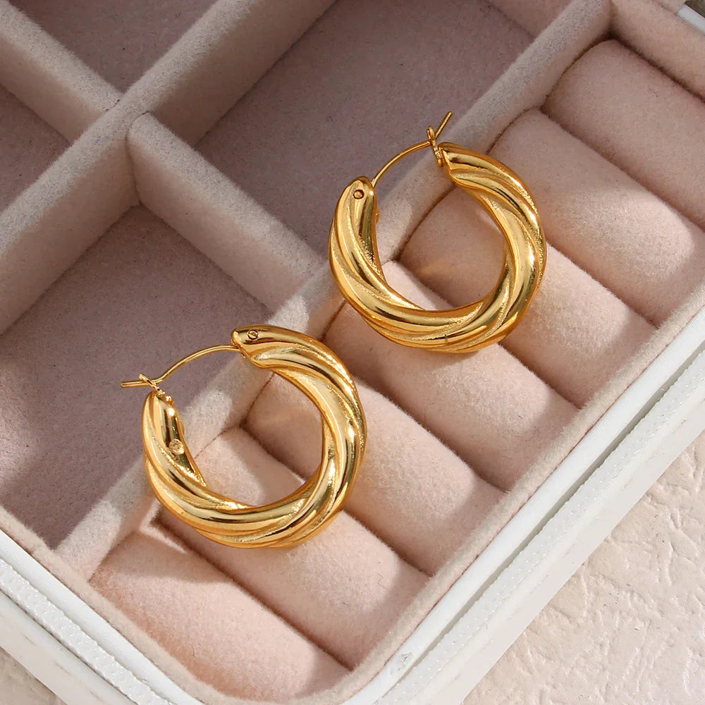 [Royal&Vicky]デニス ツイストフープピアス