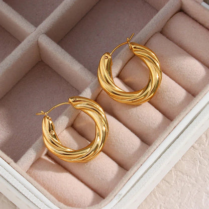 [Royal&Vicky]デニス ツイストフープピアス