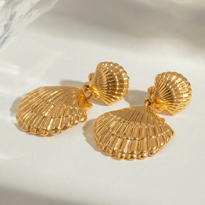 [Royal&Vicky]Sandy Gold Muschel-Ohrringe