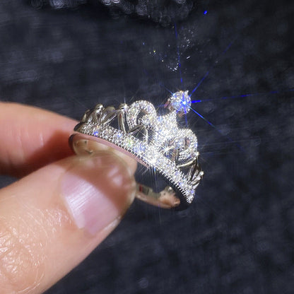 [Royal&Vicky]DREAMY CROWN MOISSANITE RING - 1.2CT ELEGANT PRINCESS STYLE