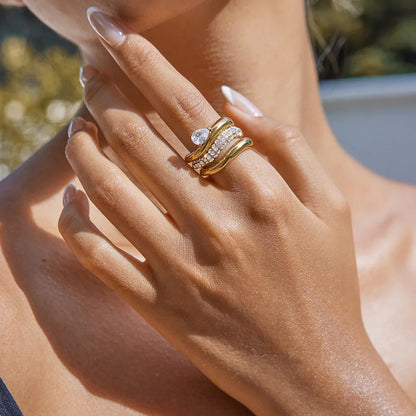[Royal&Vicky]Noemi kuratierte Ringstapel-Kollektion