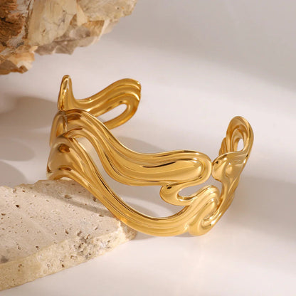 [Royal&Vicky]Anissa Wavy Goldarmband
