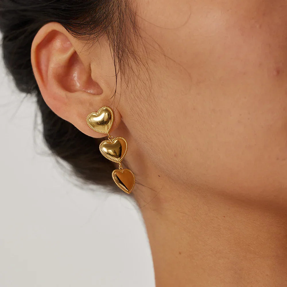 [Royal&Vicky]Aimee Gold-Herzohrringe