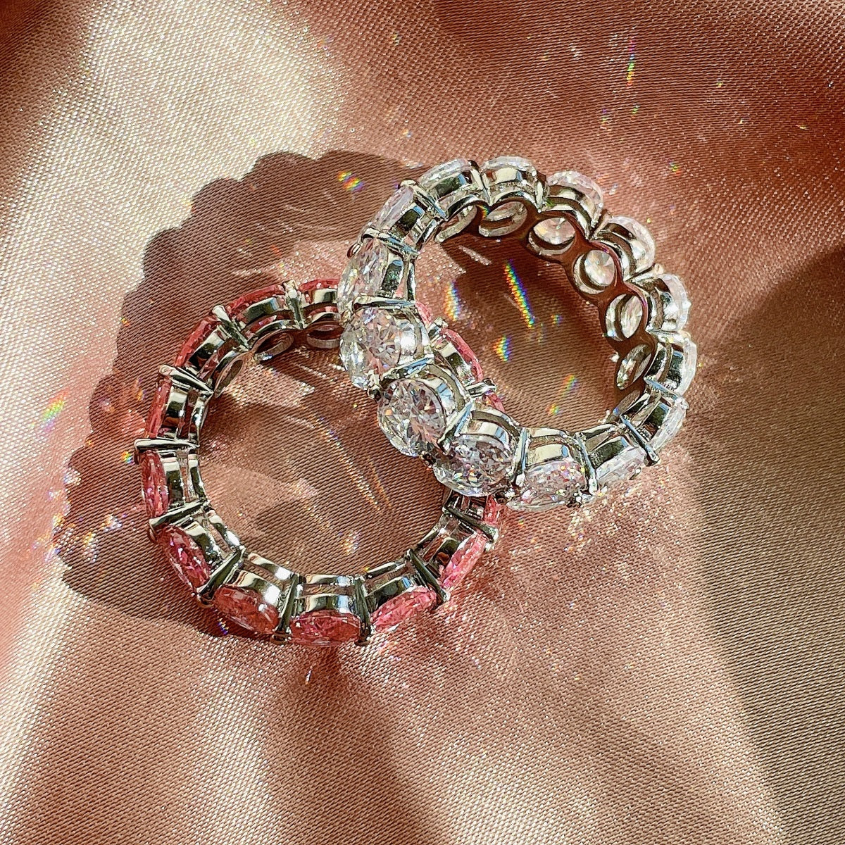 [Royal Jewellery]Dainty Elongated Cushion Cut Tennis Ring