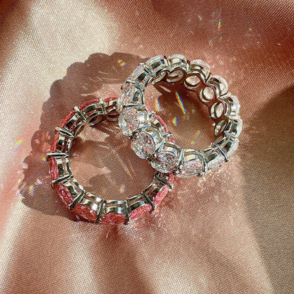 [Royal Jewellery]Dainty Elongated Cushion Cut Tennis Ring