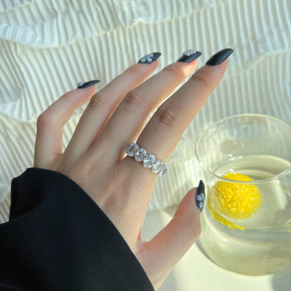 [Royal Jewellery]Dainty Elongated Cushion Cut Tennis Ring