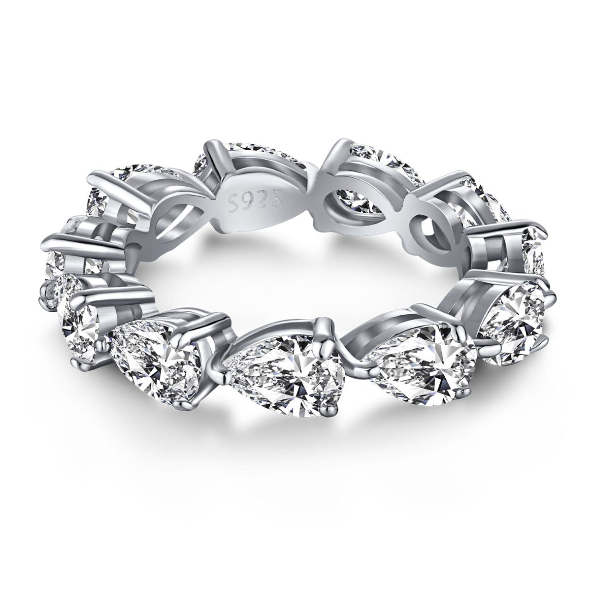 [Royal Jewellery]Exquisite Pear Cut Tennis Ring