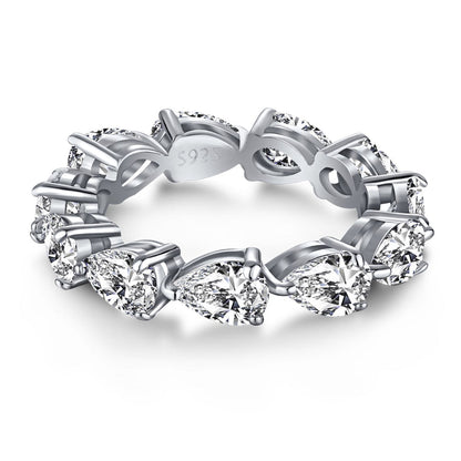 [Royal Jewellery]Exquisite Pear Cut Tennis Ring