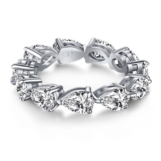 [Royal Jewellery]Exquisite Pear Cut Tennis Ring