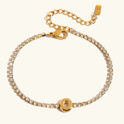 [Royal&Vicky]Avaria Tennisarmband mit Buchstaben-Anhängern