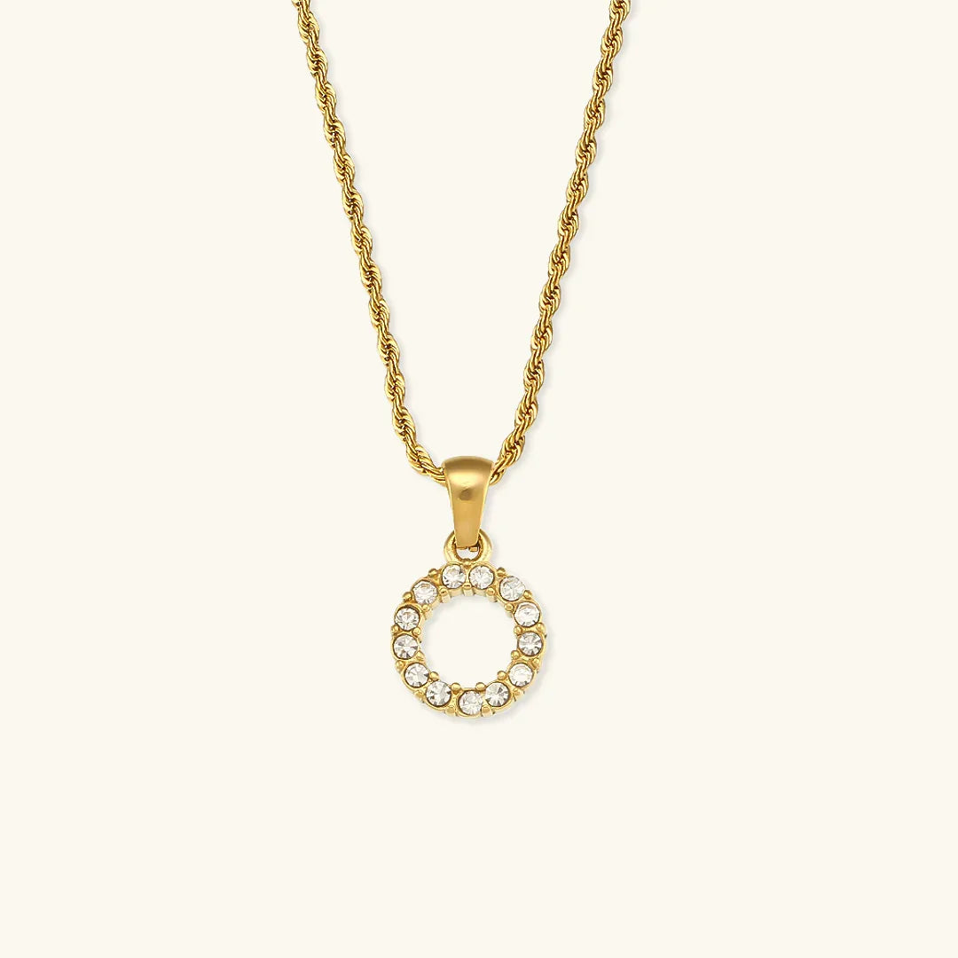 [Royal&Vicky]Maeve Buchstaben Initial Diamant Halskette