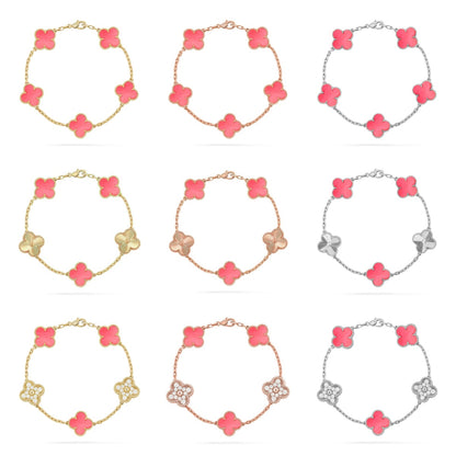 [Royal Jewellery] CLOVER 5 MOTIFS  PINK MOP BRACELET COLLECTION