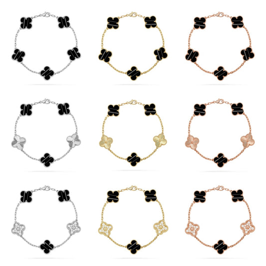 [Royal Jewellery] CLOVER 5 MOTIF PULSAR STONE BRACELET COLLECTION