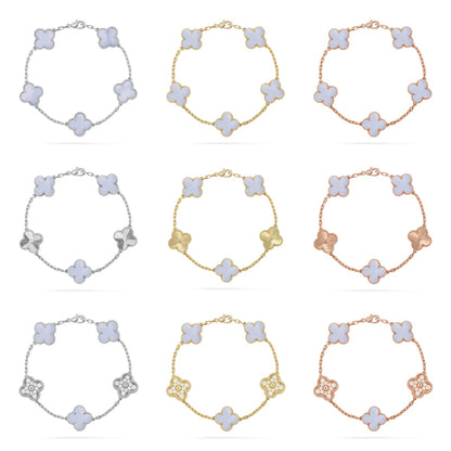 [Royal Jewellery] CLOVER 5 MOTIF PURPLE CHALCEDONY BRACELET COLLECTION