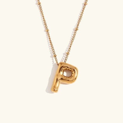 [Royal&Vicky]Goldene Halskette mit Ballon-Initialbuchstaben