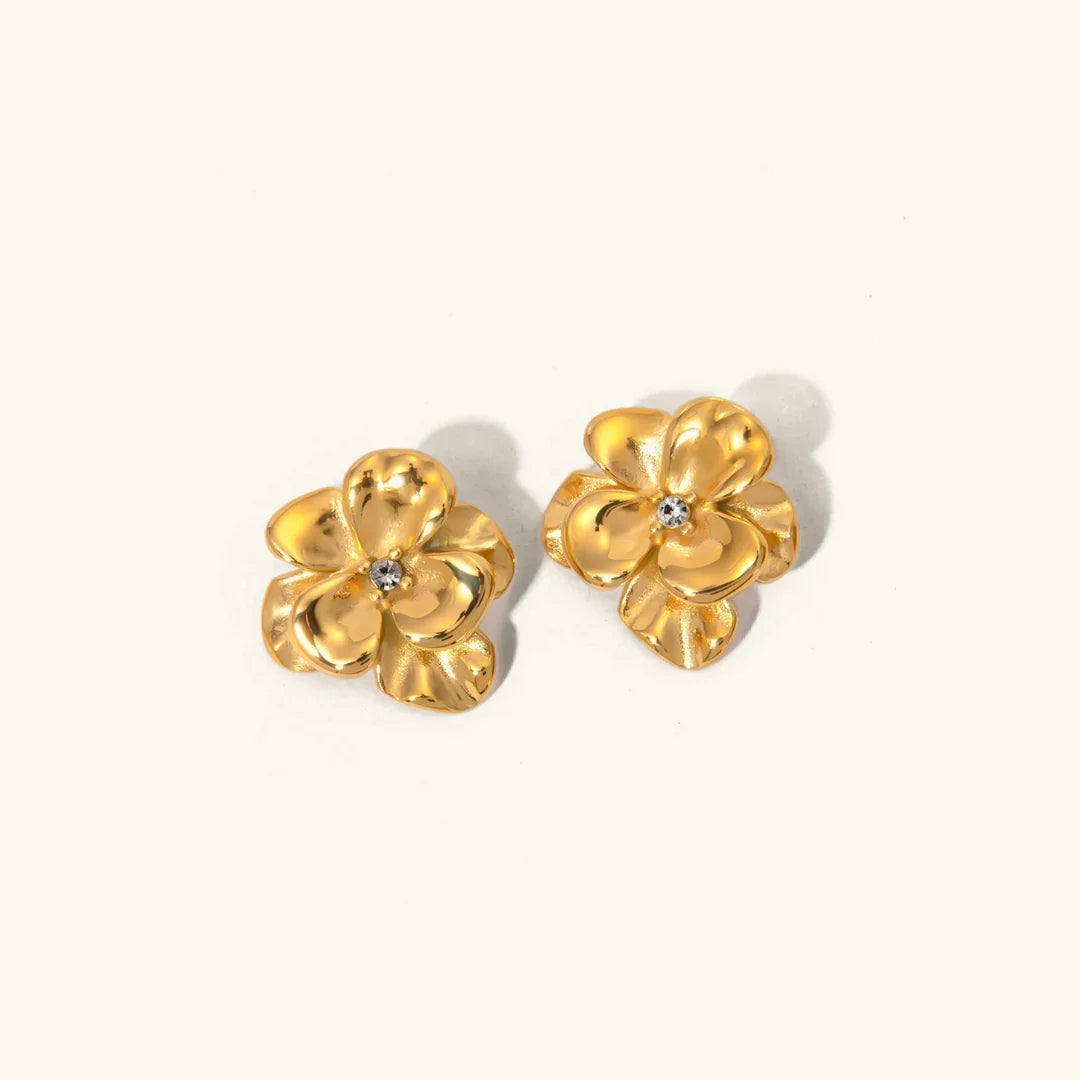 [Royal&Vicky]Ainsley florale Goldohrringe