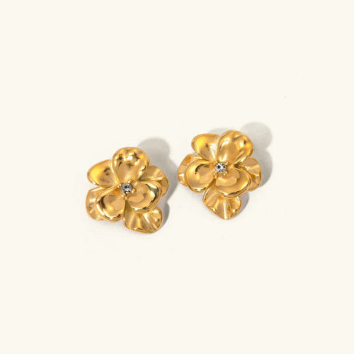 [Royal&Vicky]Ainsley florale Goldohrringe