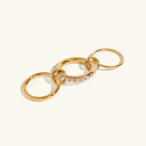 [Royal&Vicky]Mikayla Ring mit gestapelten Süßwasserperlen
