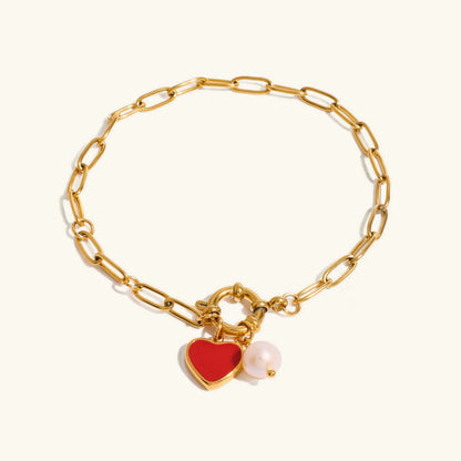 [Royal&Vicky]Tanya Heart Pearl Bracelet