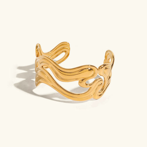 [Royal&Vicky]Anissa Wavy Goldarmband