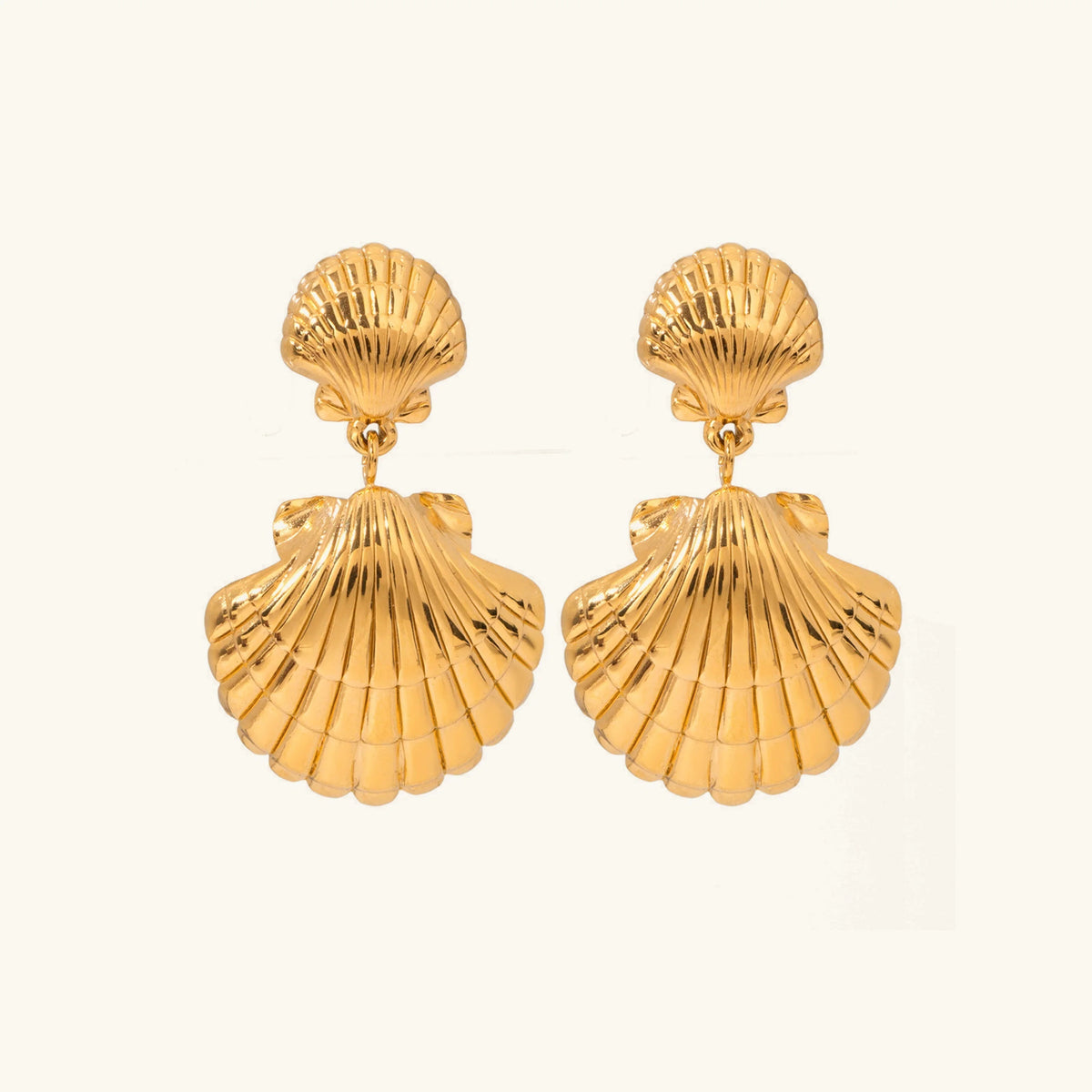 [Royal&Vicky]Sandy Gold Muschel-Ohrringe