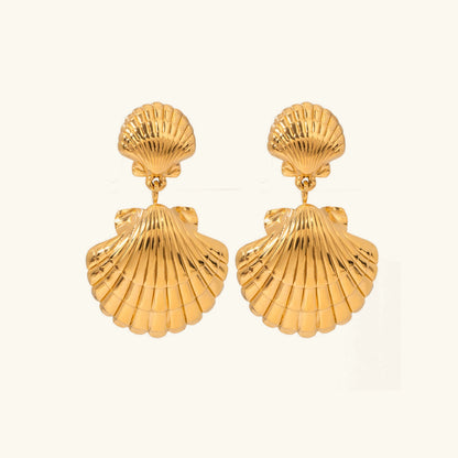 [Royal&Vicky]Sandy Gold Muschel-Ohrringe