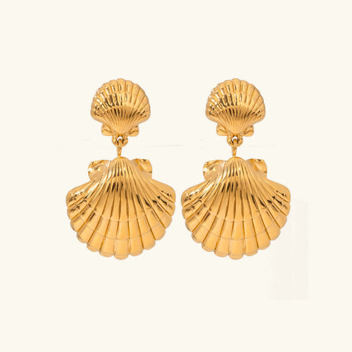 [Royal&Vicky]Sandy Gold Muschel-Ohrringe