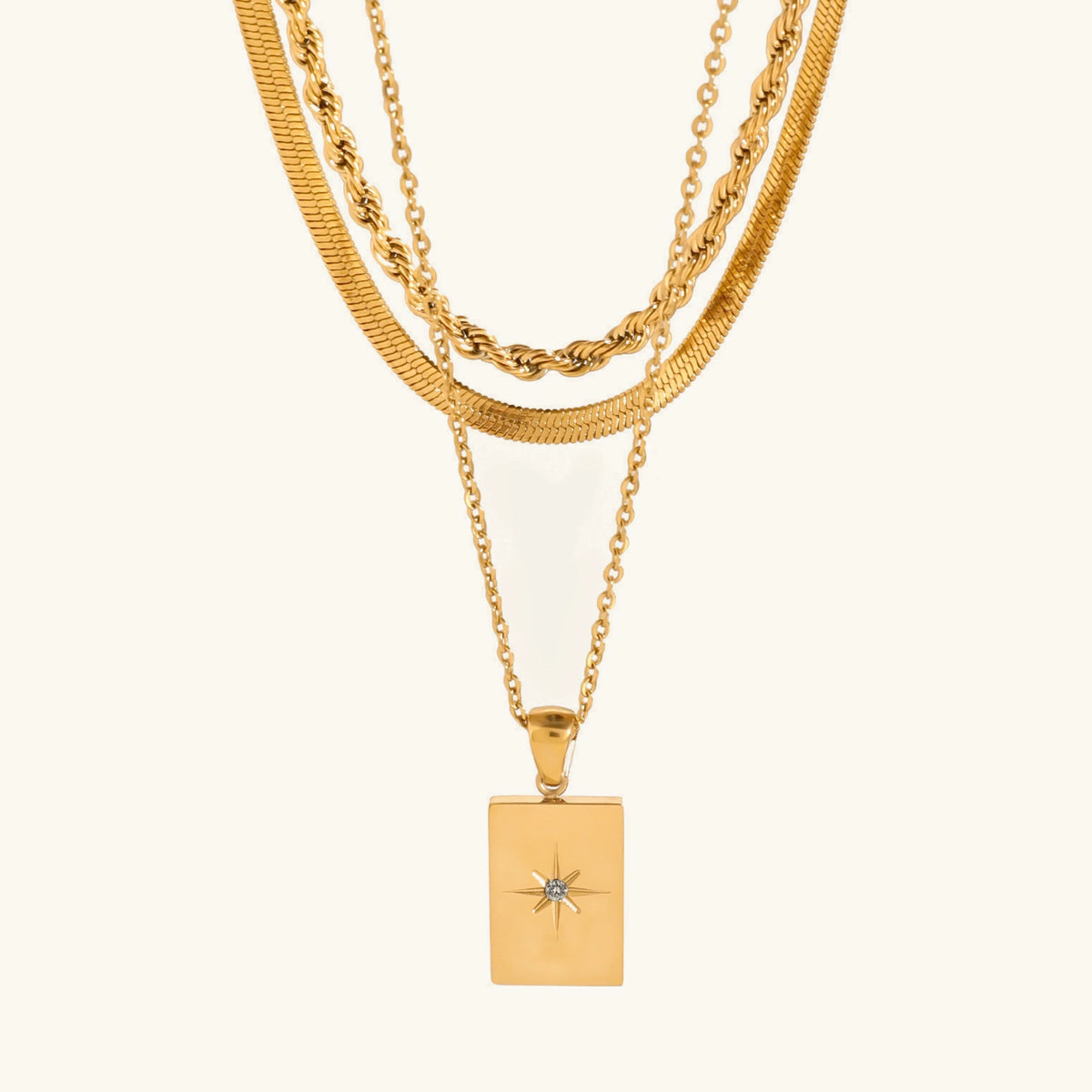 [Royal&Vicky]Raphaela Layered Gold Necklace