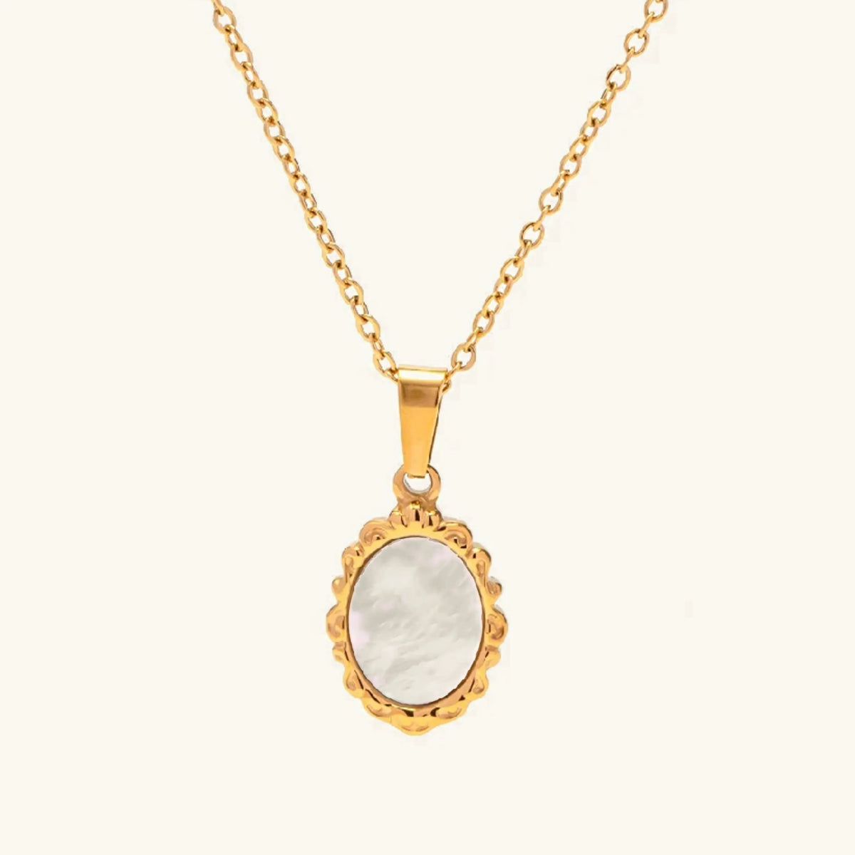 [Royal&Vicky]Roselle Vintage Mother Of Pearl Pendant