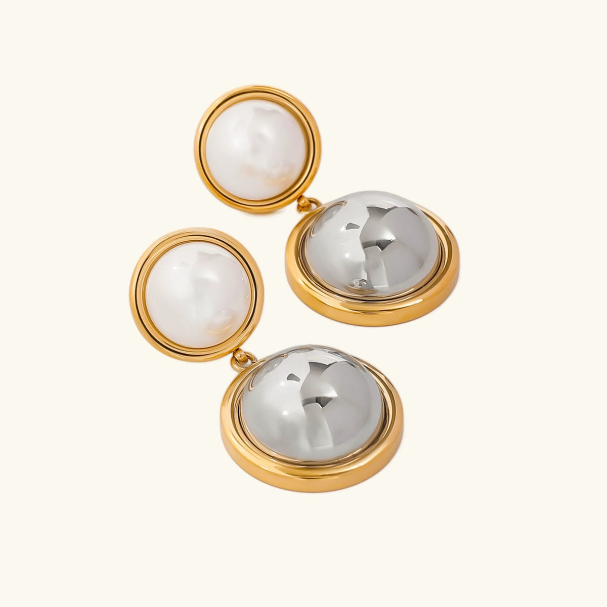[Royal&Vicky]Avery Perlohrringe im Kuppel-Design