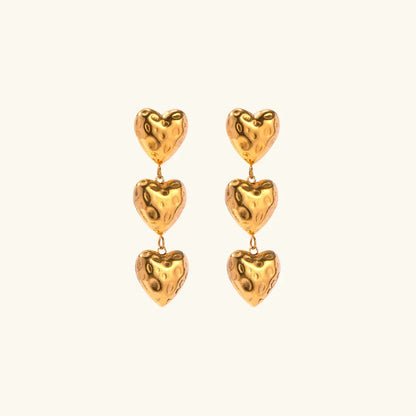 [Royal&Vicky]Heather Heart Goldohrringe