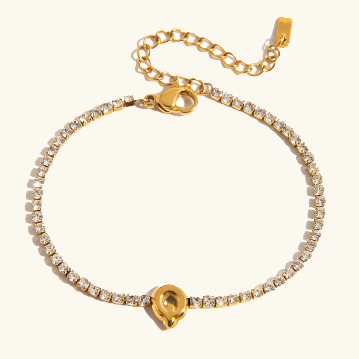 [Royal&Vicky]Avaria Tennisarmband mit Buchstaben-Anhängern