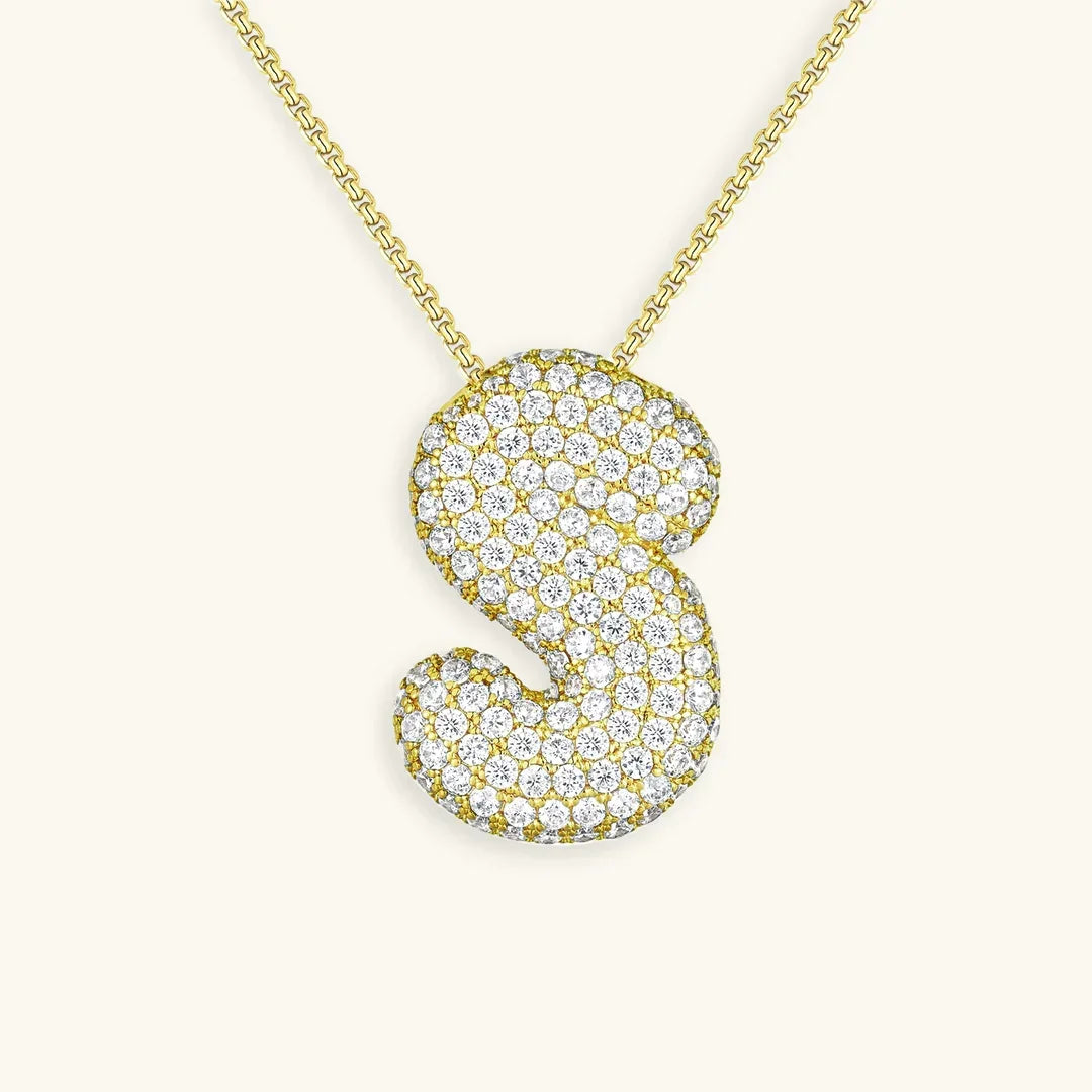 [Royal&Vicky] Bubble-Initialen-Diamantkette