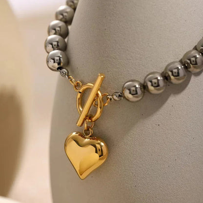 [Royal&Vicky]Alicia Chunky Bead Heart Bracelet