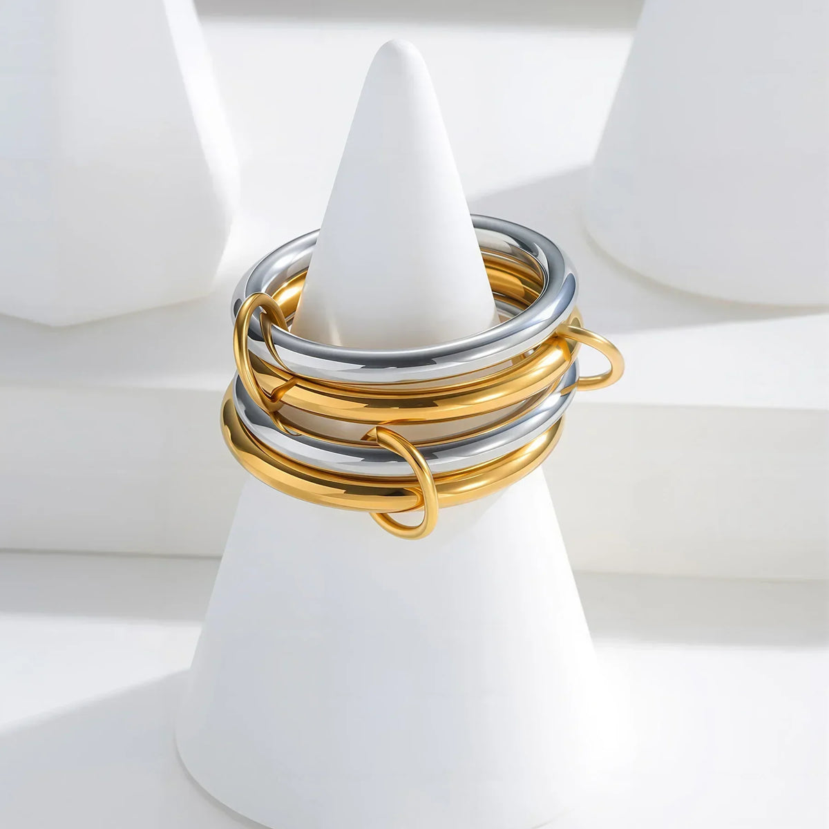 [Royal&Vicky]Alexandria Two-Tone Stacked Ring