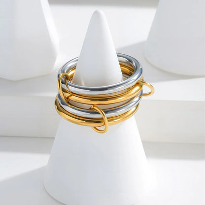 [Royal&Vicky]Alexandria Two-Tone Stacked Ring