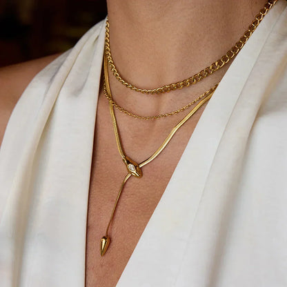 [Royal&Vicky]Zarelle Gold Serpentine Pendant
