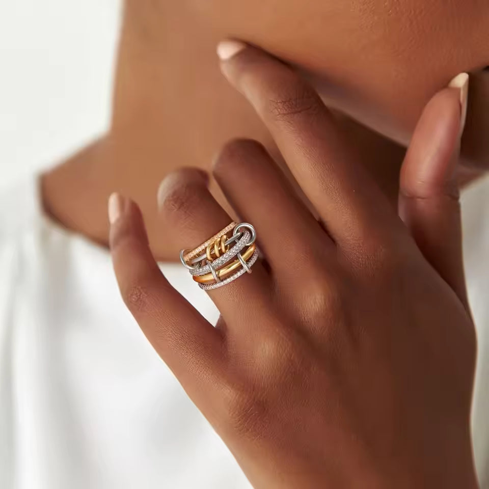 [Royal&Vicky]Collina Stacked Diamond Ring