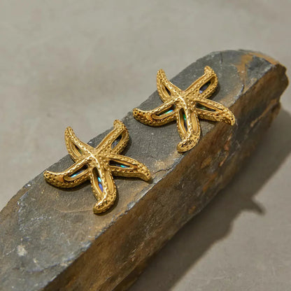 [Royal&Vicky]Aquatta Gold Starfish Earrings